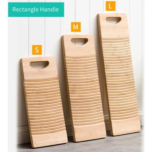 Rectangle wood Washboard For Laundry Antislip Kids Practical Durable Bamboo Thickened Wave Faced Clothes Washboard Shirts Clean