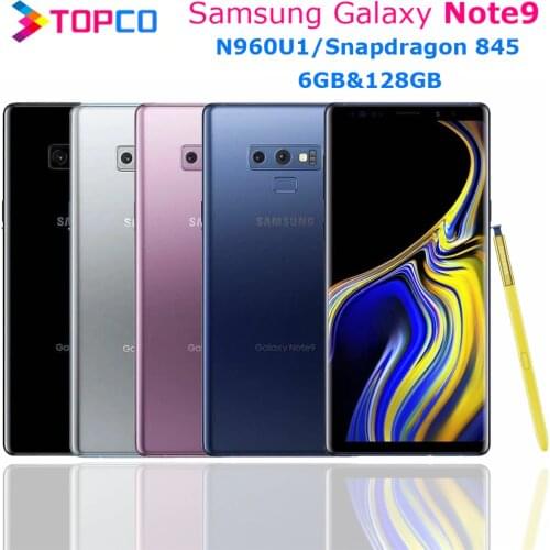 Samsung Galaxy Note9 Note 9 N960U1 128GB Unlocked Mobile Phone Octa Core 6.4" Dual 12MP RAM 6GB Snapdragon 845 NFC
