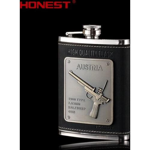 Retro Hip Flask Personalized Black Portable Outdoor Sealed Jar Metal Shot Flask Garrafa Tequila Whisky Hip Flasks ED50JH