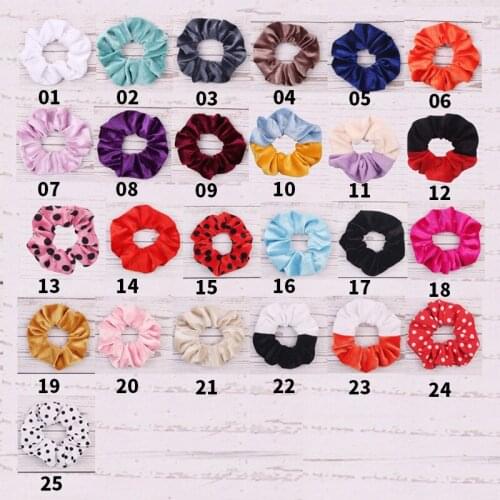 2Pcs/Lot Fabric Hair Ring Rubber Headwear Girl Velvet Scrunchies Elastic Headband Fashion Women DIY Hair Accessories