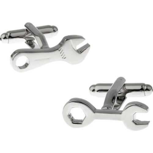 Luxury Men Silvery wrench Cufflinks High Quality Lawyer Groom Wedding Cufflinks For Mens Shirt Cuff Links French Jewelry