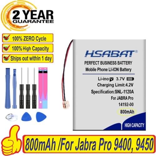 Top Brand 100% New 800mAh 14192-00, AHB412434PJ Battery for Jabra Pro 9400, 9450, 9460, 9465, 9470 Batteries