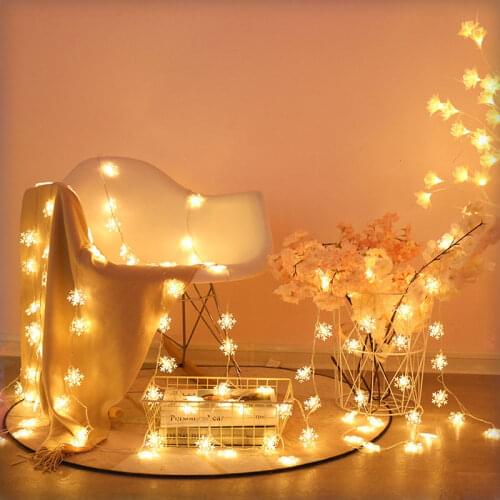 LED Snowflake Light String Starry Interior Decoration Fairy String Light Christmas Light Holiday Party Wedding String Light