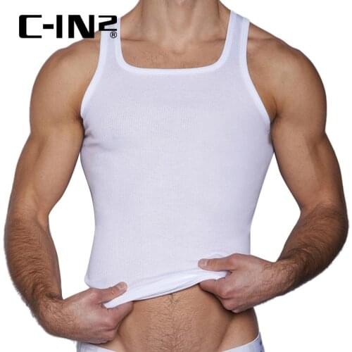 C-IN2 youth vest T-shirt cotton elastic rib breathable comfort square neckline vest A09