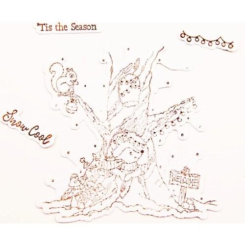 10.5x14.5cm The squirrel party Transparent Clear Stamps Silicone Seals Roller Stamp DIY scrapbooking photo album/Card Making