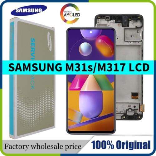 100% Original AMOLED Display Touch Screen Digitizer Assembly for Samsung Galaxy M31S M317 M317F LCD Pantalla Repair Parts