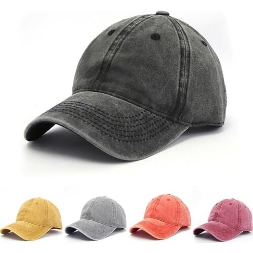 2021 Unisex Cap Plain Color Washed Cotton Baseball Cap Men & Women Casual Adjustable Outdoor Trucker Snapback Hats Dropshipping