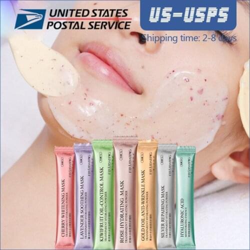 5Pcs Collagen Rose Hyaluronic Acid Soft Mask Powder Face Mask Anti Aging Anti Wrinkle Peel Off Rubber Facial Mask