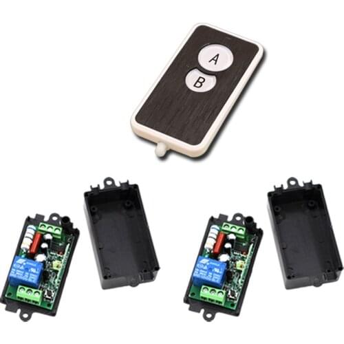 AC110/220V Lamp Intelligent Wiress Remote Control Switch 1CH RF Wireless Remote Control Switch System Transmitter + 2Receiver