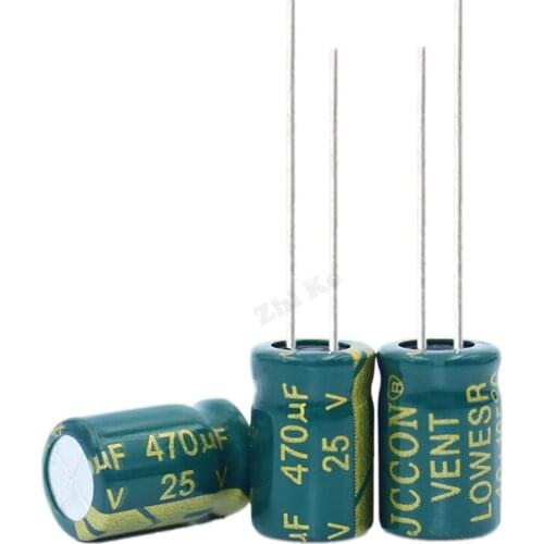 30pcs/lot 25V 470UF Low ESR/Impedance high frequency aluminum electrolytic capacitor size 8*12 470UF25V 20