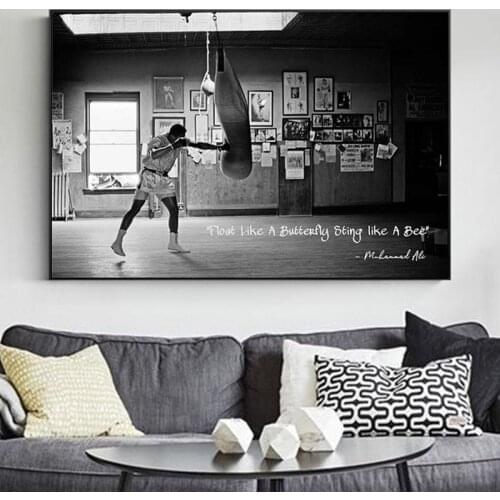 Boxer Hitting A Punching Bag Modern Oil Painting on Canvas Cuadros Posters and Prints Scandinavian Wall Art Picture Home Decor