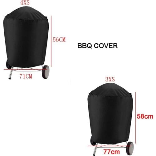 BBQ Cover Weber Heavy Duty Outdoor Black Waterproof Grill Cover Protective Round Rectangle Barbecue Grill Garden Accessory