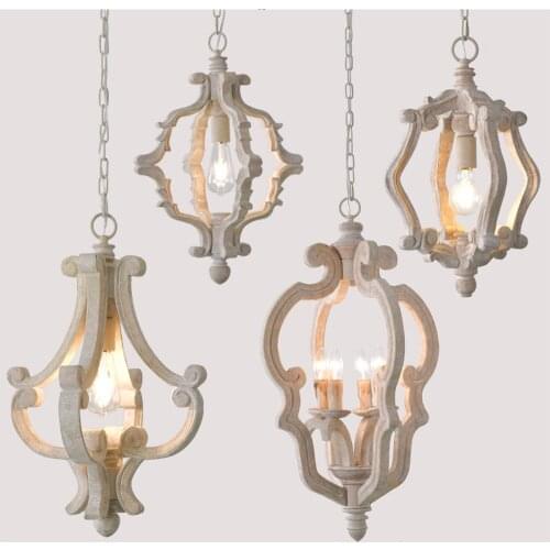 Loft chandelier wooden suspension light antique nordic hanging lamp american retro lamp restaurant dining room kitchen farmhouse