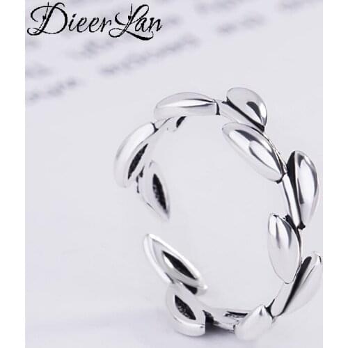 DIEERLAN Bijoux 2019 Retro Antique Branch Rings 925 Sterling Silver Rings for Women Ladies Fashion Bohemian Jewelry