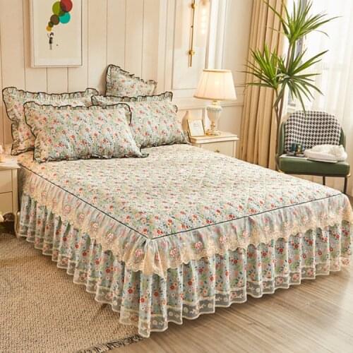 Lace Bed Spreads Princess Style Bedding Set Luxury Soft Flower Series Bed Skirt King Size Home Textiles Duvet Cover Pillowcases