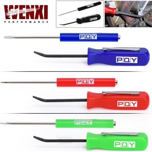 Mini Pocket Clips Screwdriver Strong Magnetic Slotted + Pocket Pry Bar Short Angled Operating Handy Tool 4-Sided Grip