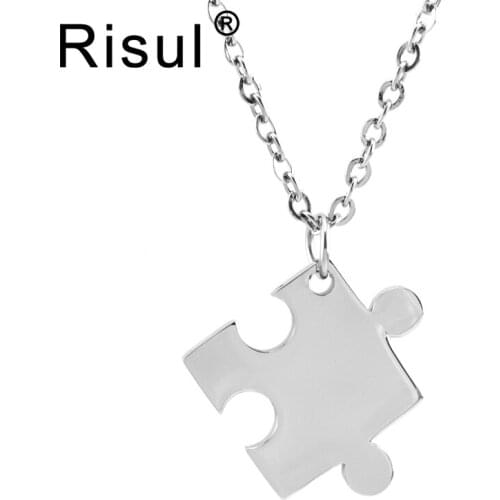 Risul Mini puzzles women Necklace stainless steel charms Origin fashion rolo necklaces for female gift Necklace choker
