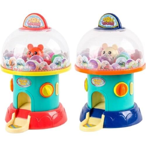 Mini Grasping Music Clip Candy Machine Small Gashapon Catching Robot Children Training Twist Candy Action Toy Figures