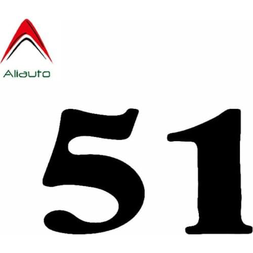 Aliauto Fashion Fun Car Sticker Race Number 51 Vinyl Accessories Waterproof Reflective Sunscreen Cover Scratch Decal,13cm*7cm