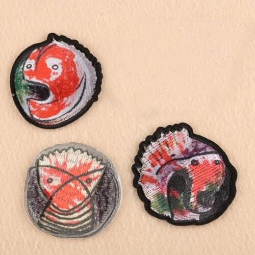 Anime Embroidered Patches Bloody Fish TV Series Movie Anime Iron On badge halloween Cosplay Costume Clothing Diy Decor
