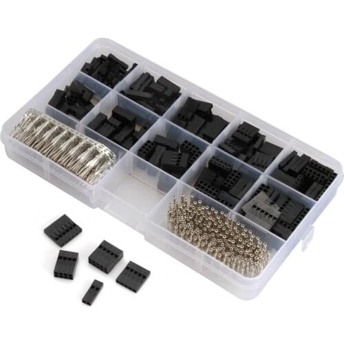 New 610pcs/set 2.54mm Dupont Jumper Housing Connector Header Male Female Crimp Pins Kit With Box