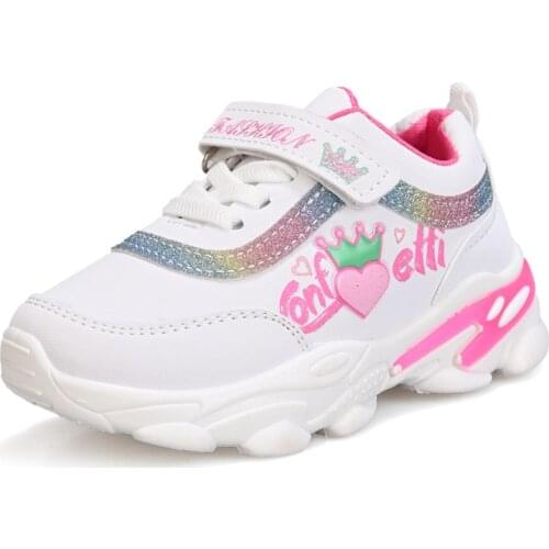 New Fashion Sneakers for Girls Spring Autumn Children Casual Running Shoes Breathable PU Kids Girl Trainer Shoes Sapato Infantil