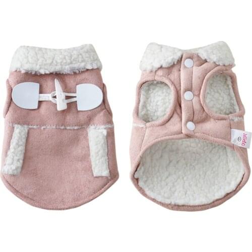 Pet Dog Clothes Winter Suede Jackets Warm Fleece Vest Coat Small Dog Motorcycle Waistcoat Coat Clothing Coats Pet Clothing
