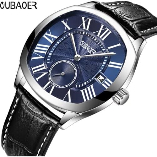 OUBAOER Luxury Brand Men Military Sport Watches Mens Quartz Clock Leather Strap Waterproof Date Wristwatch Reloj Hombre