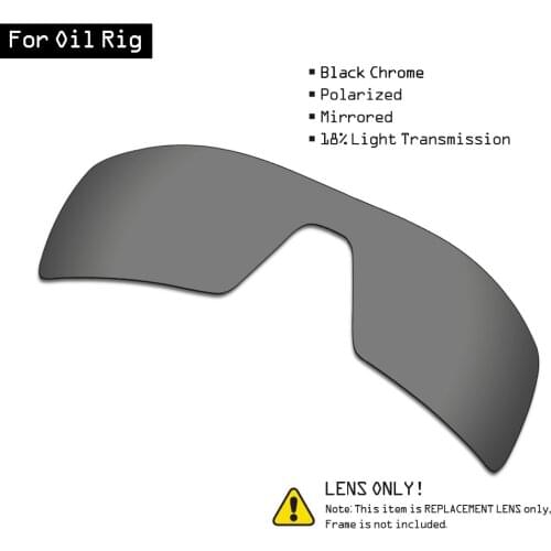 SmartVLT Polarized Sunglasses Replacement Lenses for Oakley Oil Rig - Black Chrome