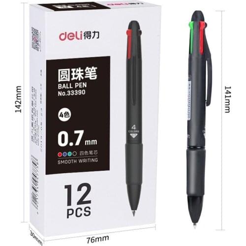 1 Pcs Multicolor Ballpoint Pen Four in One Color Press Oil Four-color Student Office Pen Pens Stationery School Writing Off W6U8