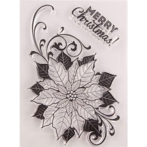Christmas Flower Silicone Clear Seal Stamp DIY Scrapbooking Embossing Photo Card