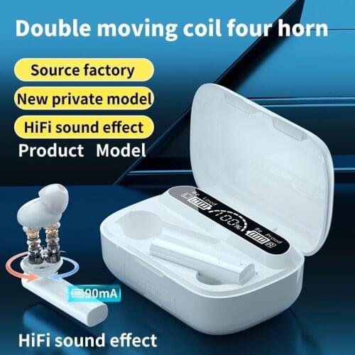 Soleeanre Bluetooth-compatible Earphones Wireless Headphones Rotating Dual Motion Ring Stereo Large Screen LED Triple Digital