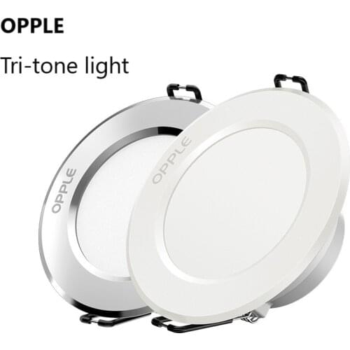 OPPLE LED Downlight 3W Tri-color Downlight Spotlight Warm/Cool White LED Bulb Bedroom Kitchen Interior LED Spotlight Embedded