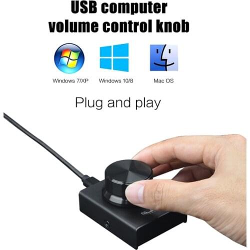 Universal USB Volume Control Knob Adapter One Click Mute For Windows Mac OS Computer PC Desktop Laptop Macbook Adjust Controller