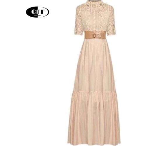 Designer Runway Party Evening Midi Long Dresses For Women Elegant Lace Up Hollow Out Half Sleeve Elegant Traf Festive dress robe