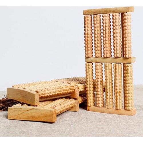5 Raw Wooden Wood Roller Foot Massager Stress Relief Health Therapy Relax Massage 1PC Hot
