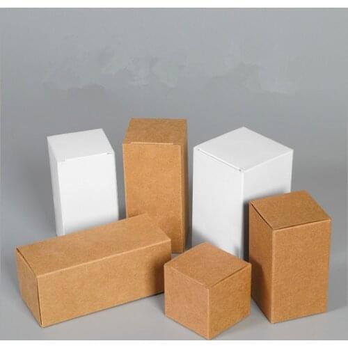 100pcs/lot-White Black Kraft Paper Box For Face Cream Cosmetic Jewelry samples party gift valve tubes Package