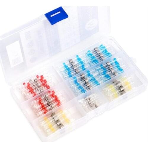 100PCS Solder Seal Wire Connectors - Toozo Heat Shrink Solder Connectors - Waterproof Solder Butt Connector Kit Insulated Autom