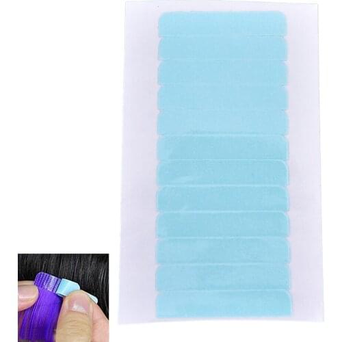 4cm*0.8cm 12pcs/sheet Hair Tape Adhesive Glue Double Side Tape Waterproof For Lace Wig Feature Human Hair Extension Tool