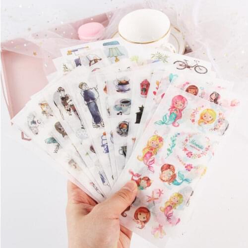 6 Sheets / Set Of Creative Cute Hamster Cat Cartoon Stickers DIY Decoration Diary Stickers Children Stationery Gift Friends