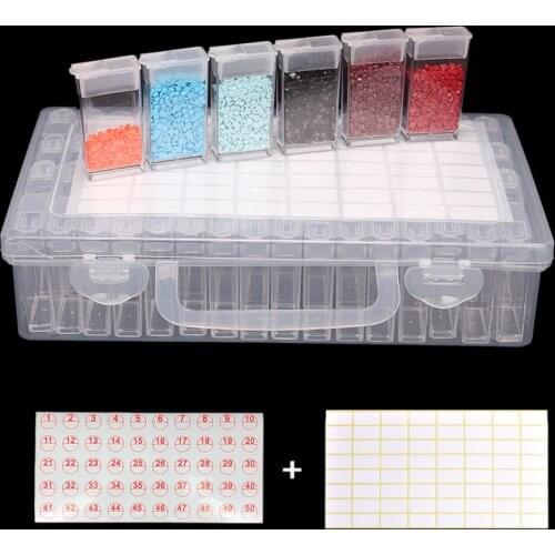 64/128/pcs Diamond Painting Tools Beads Container Rhinestone Diamond Embroidery Stone Storage Accessory Mosaic Convenience Box