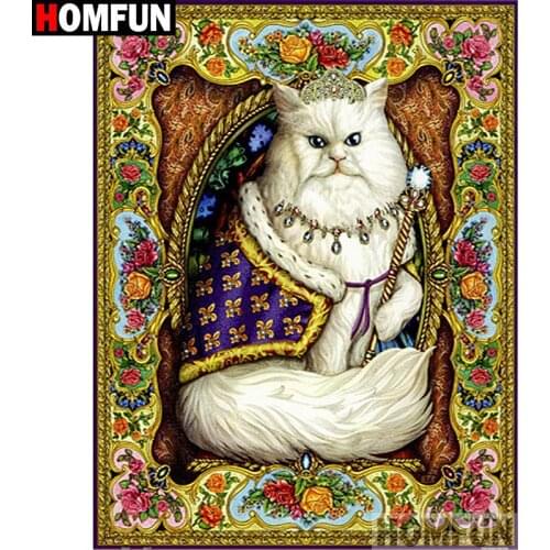 HOMFUN Full Square/Round Drill 5D DIY Diamond Painting "Cartoon cat" Embroidery Cross Stitch 3D Home Decor Gift A12976