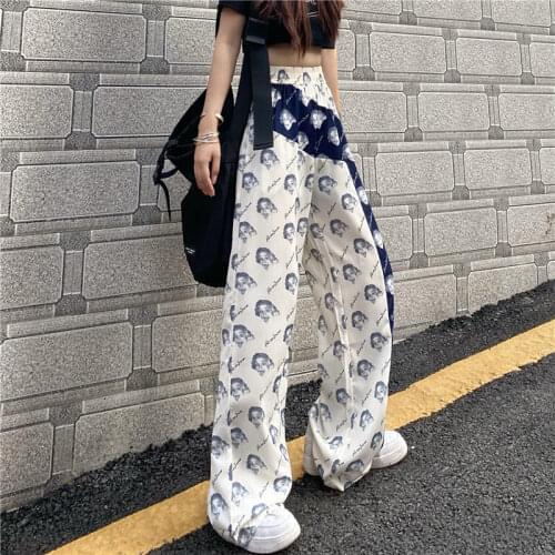 Printed Pants Fashion Street Harajuku Pants Women Men Pants Trousers Sweat Pants Women Goth Pants High Waisted Pants