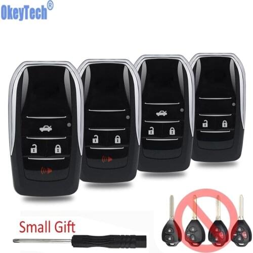 OkeyTech Folding Flip Remote Car Key Shell For Toyota Corolla RAV4 Toy43 Replacement Car Key Case Cover Fob Blank Uncut Blade