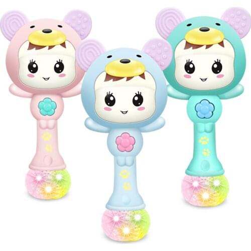 Baby Music Rattle Teether Toy Girl for Child 0-12 Education Mobile Cot Kids Bed Newborn Stroller Crib Infant Pacifier Weep Tear