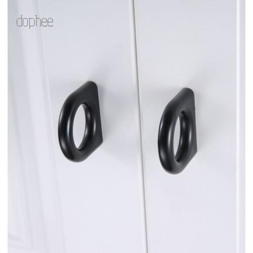 Dophee 1pc Black Cabinet Handle Furniture Hardware Kitchen Door Knobs Cupboard Wardrobe Drawer Pulls