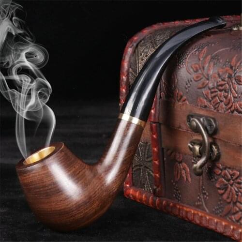 Ebony Tobacco Pipe9mm Tobacco Filter Cigarette Holder Portable Long Handle Handheld Pipe Accessories Gadgets Mens Exquisite Gift