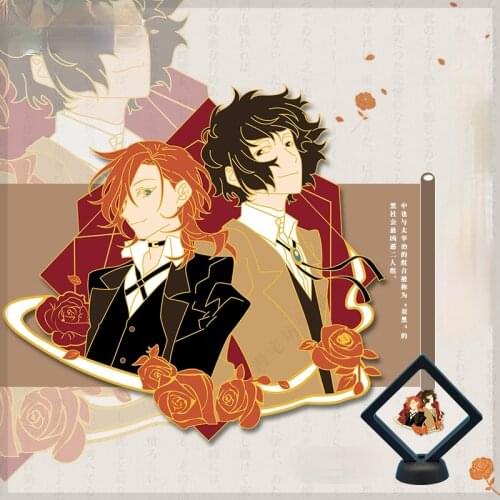 Japan Anime Bungou Stray Dogs Enamel Pin Lapel Pin Metal Badge Osamu Dazai Cosplay Props Button Brooch Collection Souvenir Gift