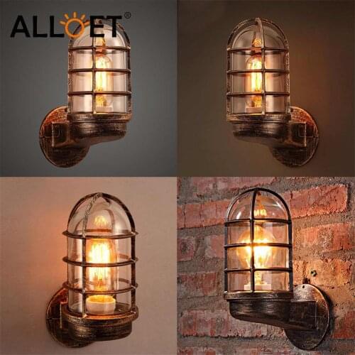 Retro Wall Light Cage Guard Sconce Loft Lights Fixture Modern Indoor Industrial Unique Wall Lamps Iron Copper Lighting