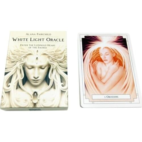 White Light Oracle Cards 44 Cards Deck Tarot Full English Mysterious Divination Playing Card Family Party Board Game Baralho